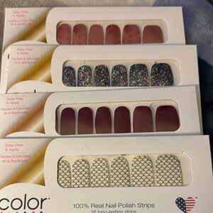 Color Street Nail Strips - Red, Glitter, Nude, Black Mesh